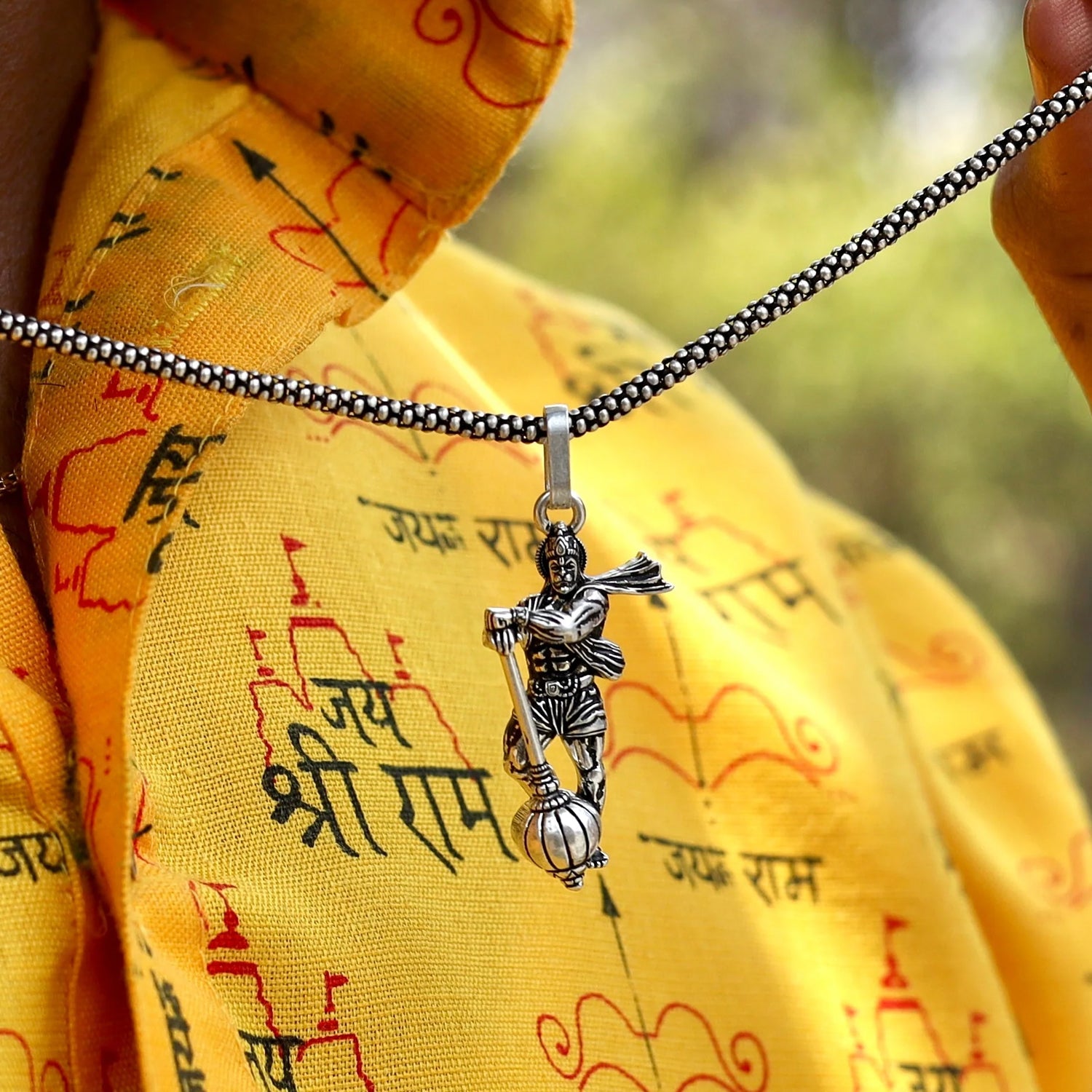 Hanuman Ji Pendant with Gada Religious Jewellery for Men and Women (1 Pc) Hanuman Ji Pendant with Gada Religious Jewellery for Men and Women (1 Pc)